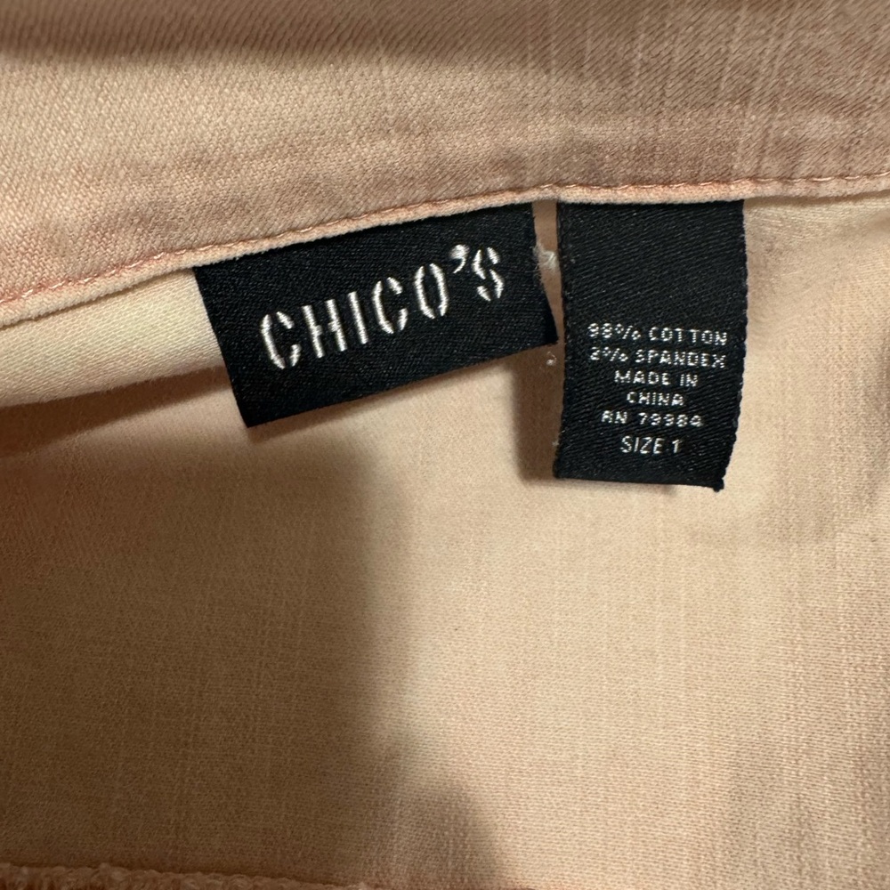 Chico's Light Peach Cotton Blend Jacket